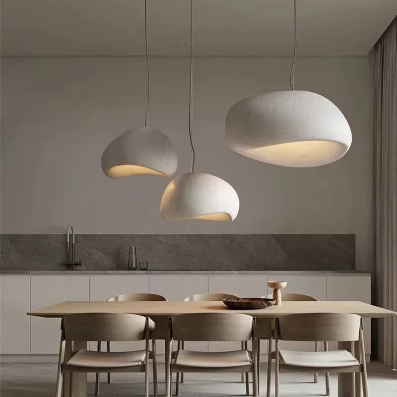 Japanese Wabi Sabi Modern LED Pendant Chandelier for Dining, Living Room, Bedroom, and Bar - E27 Hanging Light Fixture