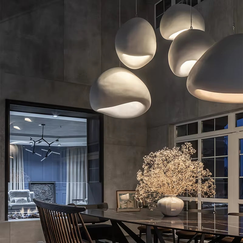 Japanese Wabi Sabi Modern LED Pendant Chandelier for Dining, Living Room, Bedroom, and Bar - E27 Hanging Light Fixture