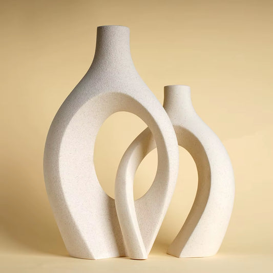 Luxury Decorative Ceramic Vase Set - 21cm & 28cm Nordic Home Decor for Living Room Tabletop